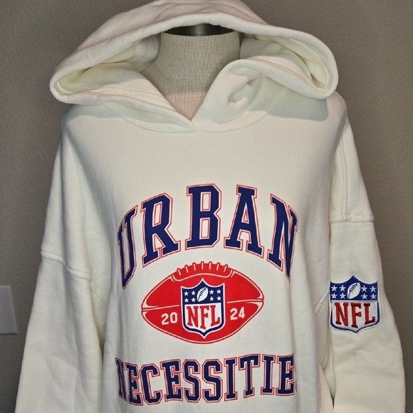 Urban Necessities Other - White Athletic Sweatshirt with Varsity Font‎